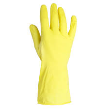 Guante de látex domestico amarillo 14” Tallas: S,M,L,XL