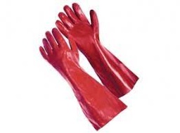 Guante de PVC rojo 18” antiácido