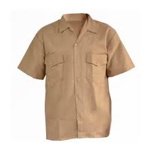 Camisa en tela drill manga corta